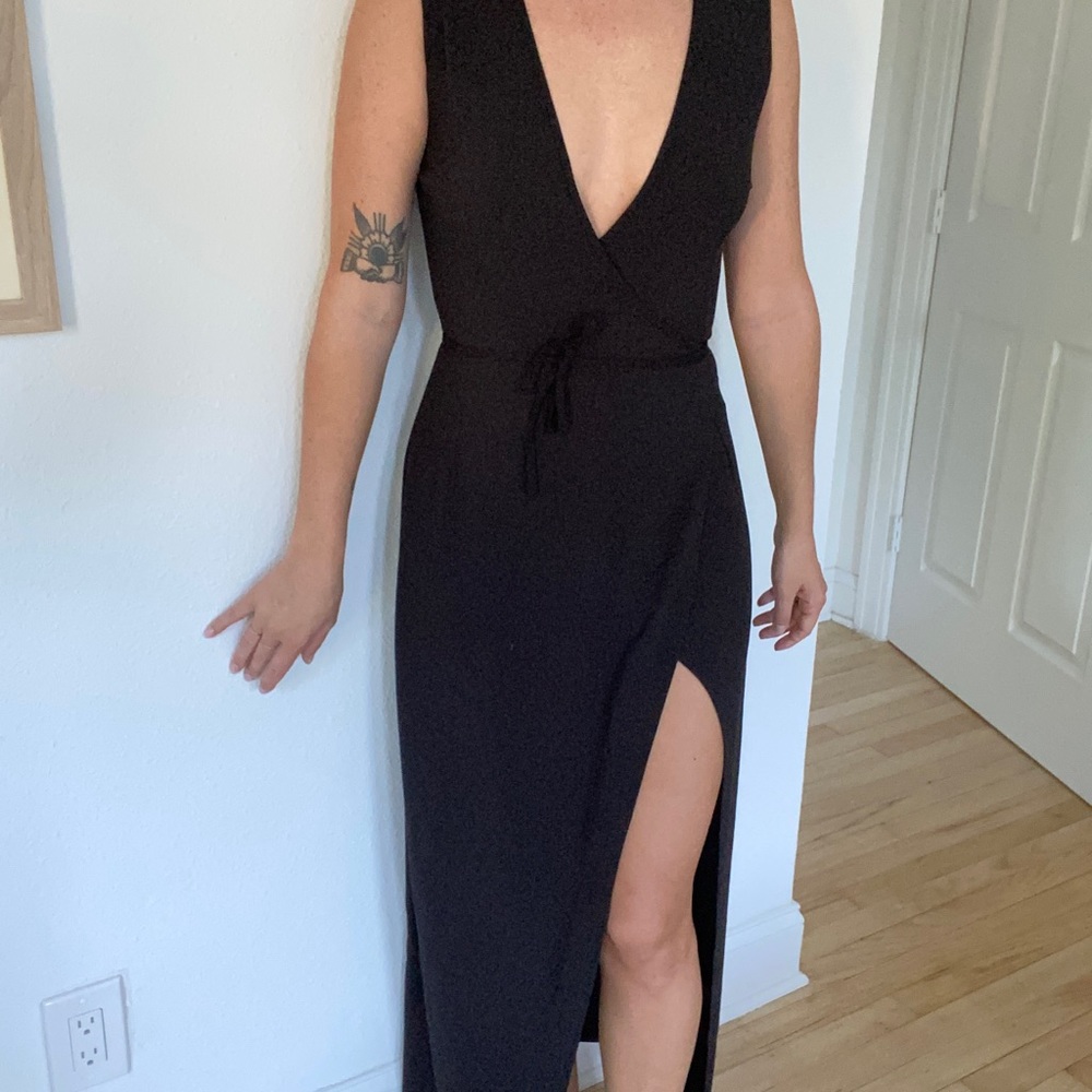 American Apparel Black Wrap Dress, XS